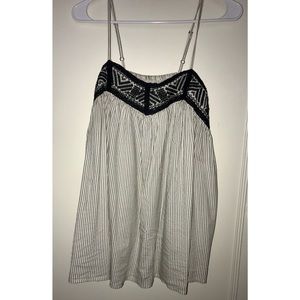 embroidered pinstripe tank